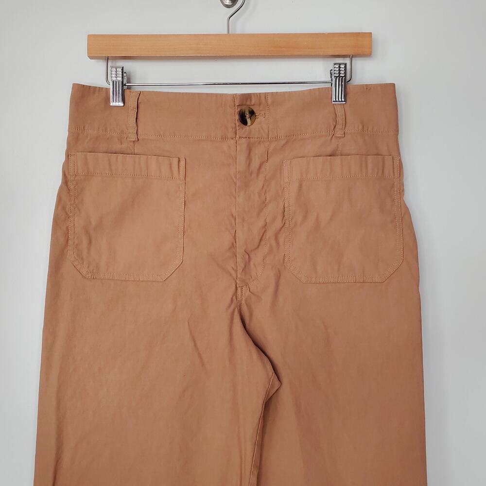 Maeve Anthropologie The Colette Magic Fabric Crop Wide Leg Pants Tan Size 32 - Picture 4 of 8